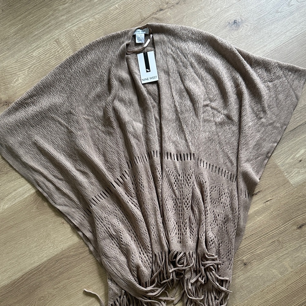 Nine West Taupe Knit Shawl